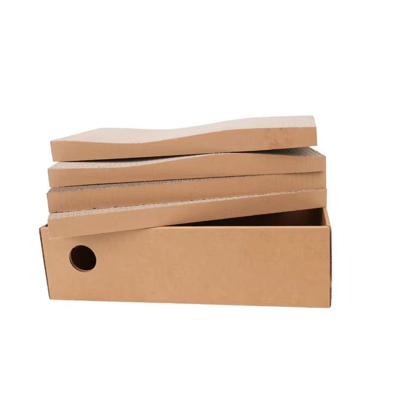 4 Pack 1 Cat Scratching Post Cardboard Box for Indoor Cats, Cat Scratching Mat Cardboard Box for Indoor Cats and Kittens