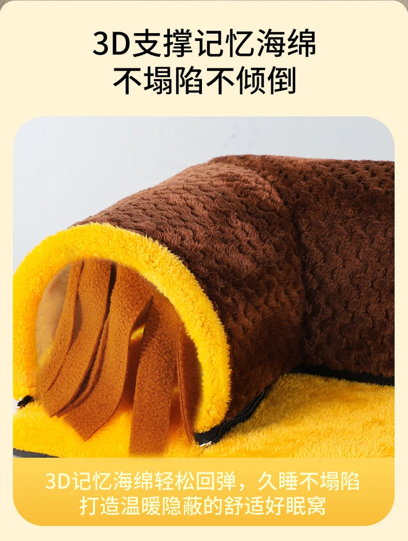 Warm Guinea Pig Hideout Tunnel Bed, Soft Removable Guinea Pig Tunnels and Tubes for Cage, Guinea Pig Hides Fleece for Rat, Sturd
