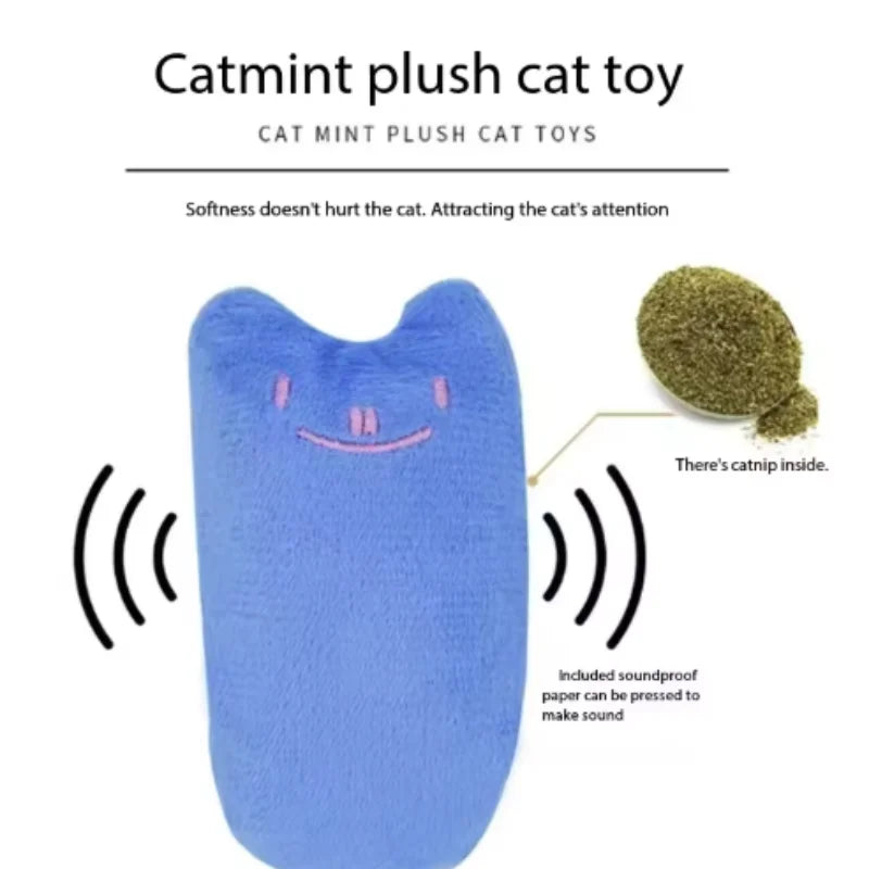 Teeth Grinding Catnip Toys Funny Interactive Plush Cat Toy Pet Kitten Chewing Vocal Toy Claws Thumb Bite Cat Mint for Cats