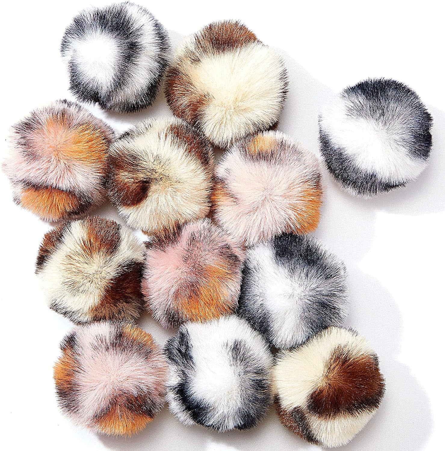 Fuzzy Pom-Pom Cat Balls 12-Pack — Lightweight Batting Toys