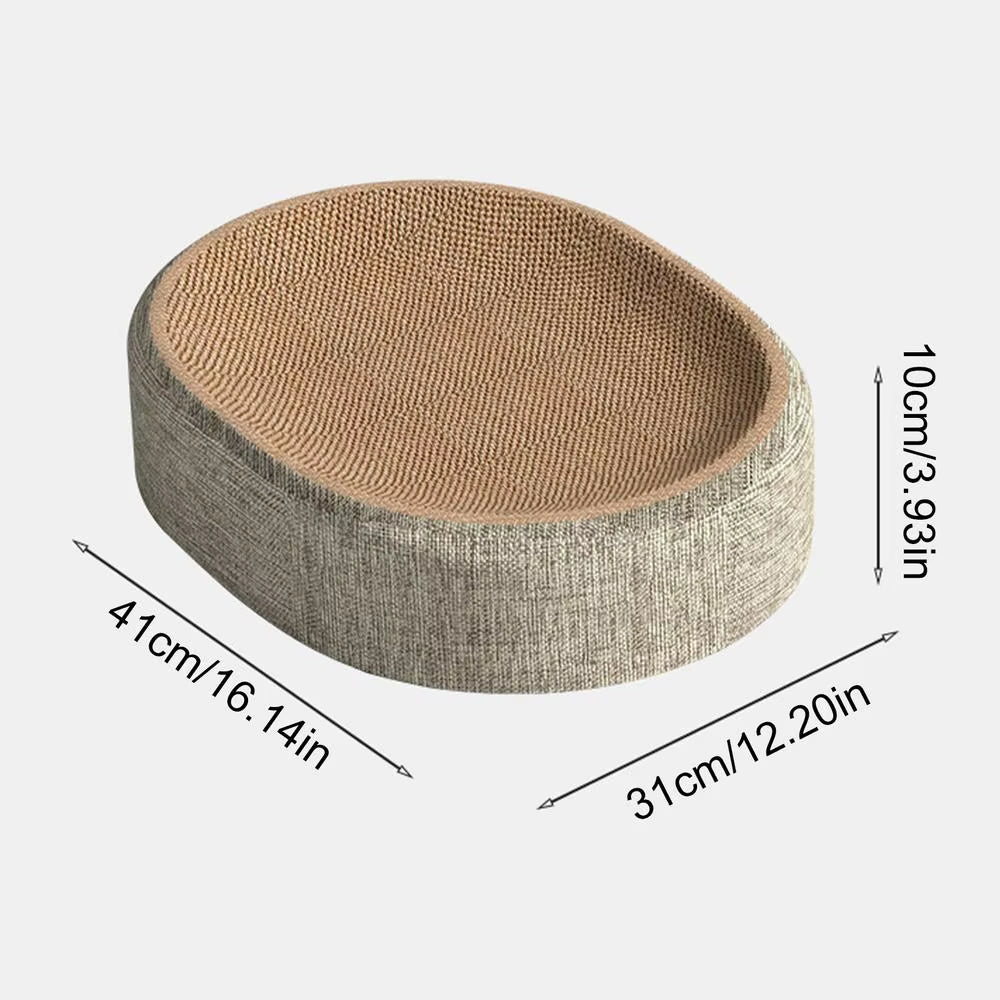 Sisal Scratch Pad & Cat Bed — Oval Multifunctional Scratcher Lounger