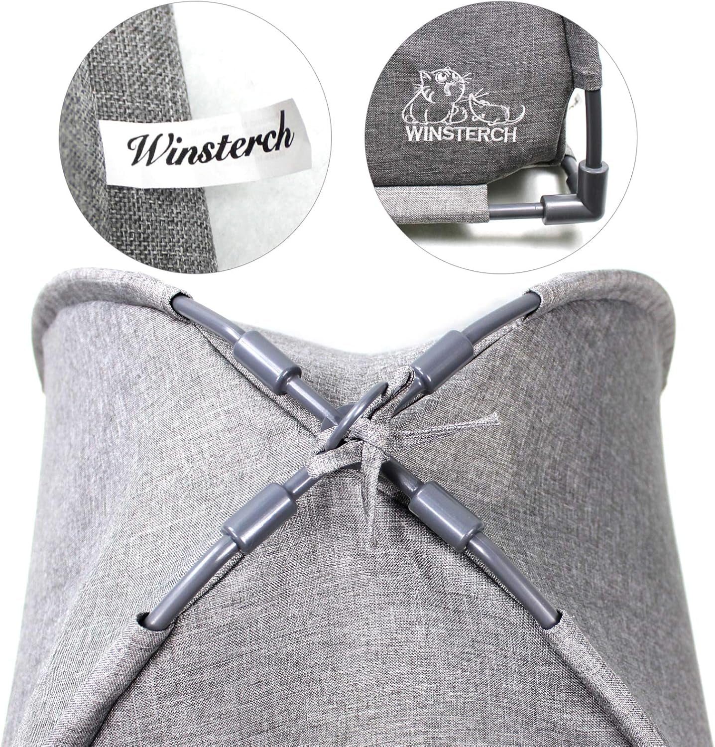 Cat Bed Cave for Indoor Cats, Small Pet Tent Cave for Cats, Kittens, and Small Dogs, Warming Cat House with Removable Washable Cushion (18.5'‘ X 18.5’' X 15.8'', Grey)
