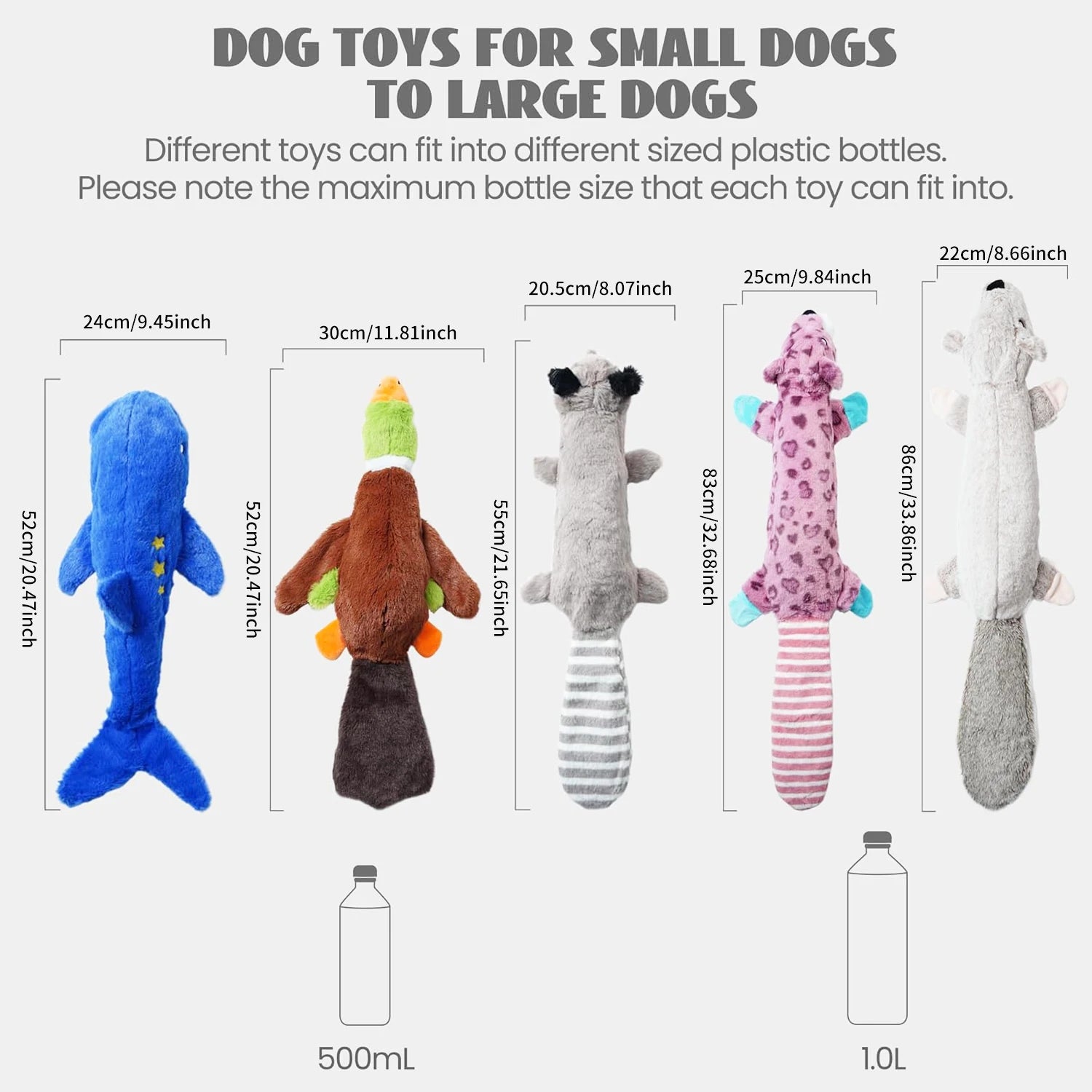 Dog Squeaky Toys, Crinkle Plush Dog Toys, No Stuffing Dog Toys for Small Medium Large Dogs, Stuffless Puppy Toys for Boredom