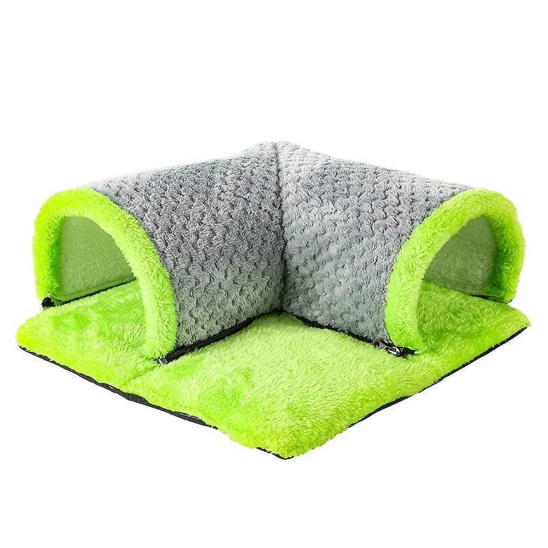 Warm Guinea Pig Hideout Tunnel Bed, Soft Removable Guinea Pig Tunnels and Tubes for Cage, Guinea Pig Hides Fleece for Rat, Sturd