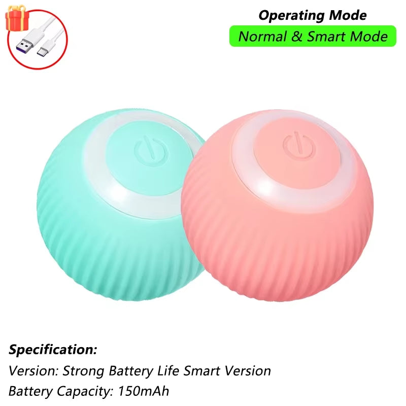 Cat Interactive Ball Toy Automatic Rolling Ball Faux Tail Rechargeable Smart Pet Electric Toy Pet Training Imitate Mouse