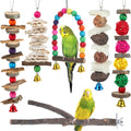 Wooden Perch & Chew Bird Toy — Foot Health & Enrichment for Parakeets