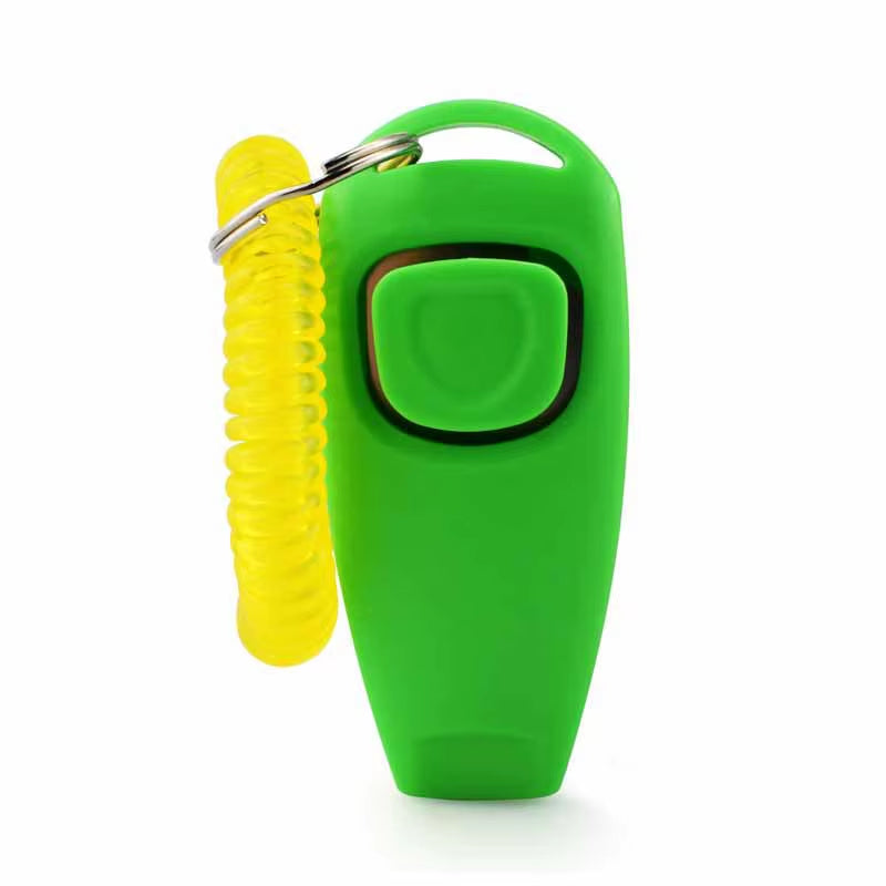 2 in 1 Pet Clicker Dog Training Whistle Answer Card Pet Dog Trainer Assistive Guide with Key Ring Dog Pet Cat Pet Supplies