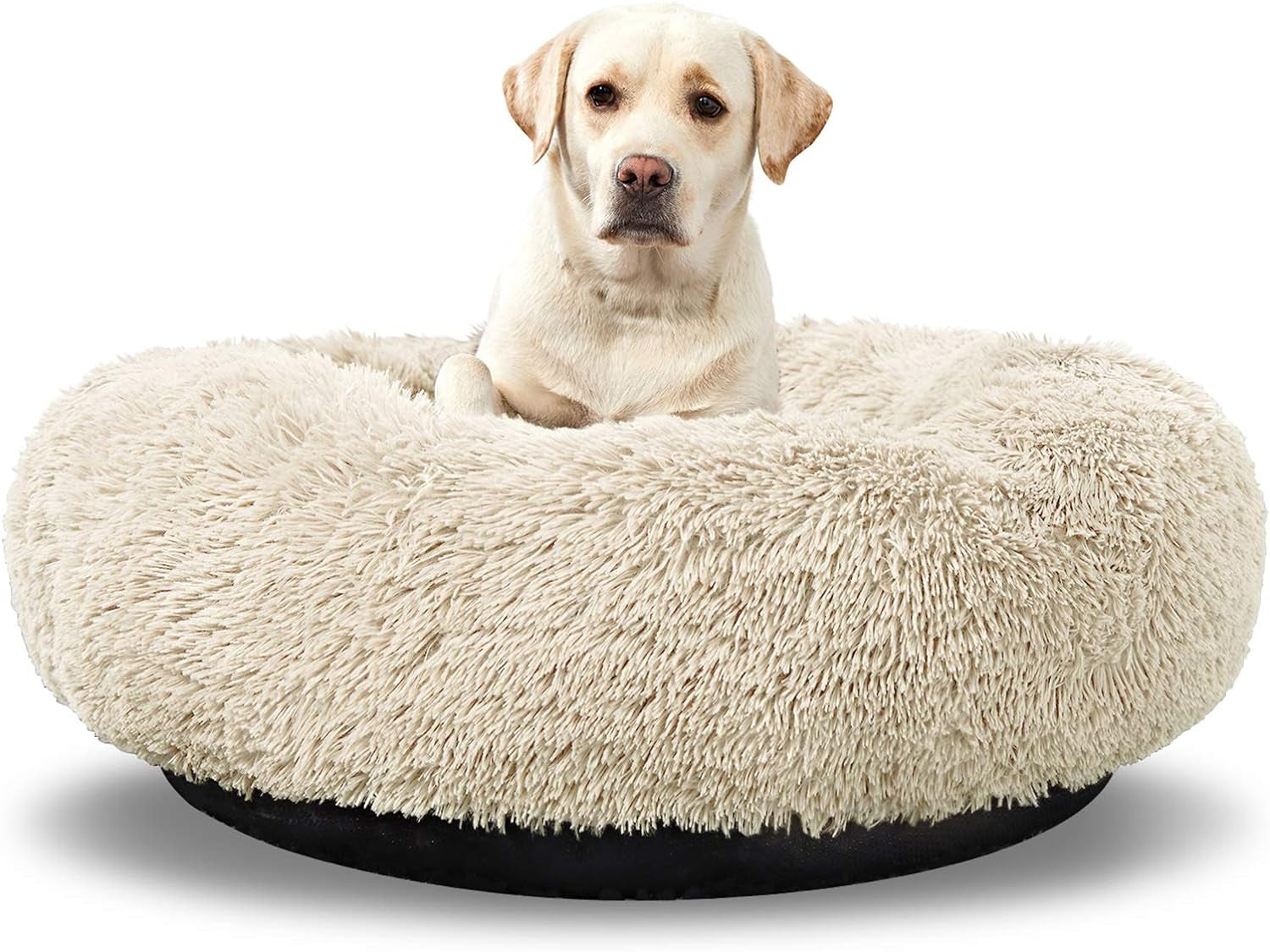 Calming Donut Dog Bed (Gray) — Anti-Anxiety Cuddler for Large Dogs