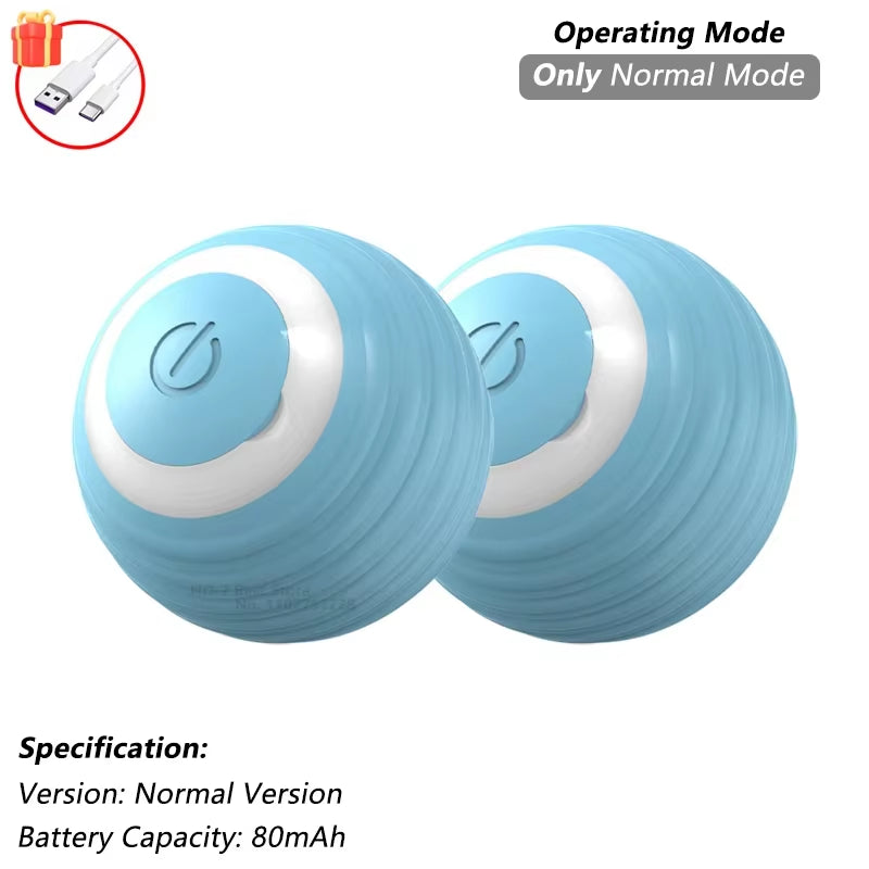 Cat Interactive Ball Toy Automatic Rolling Ball Faux Tail Rechargeable Smart Pet Electric Toy Pet Training Imitate Mouse
