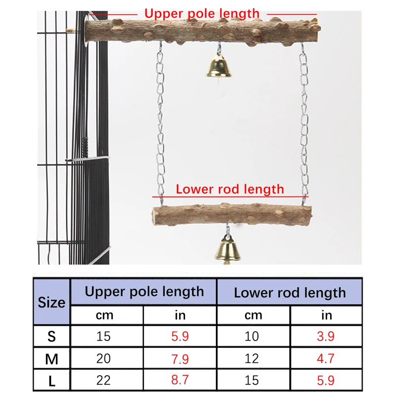Pepper Wood Parrot Stand Pole Double Layer Toy for Bird Tiger Skin Claw Grinding Beak Grinding Stand Pole Bird Cage Accessories