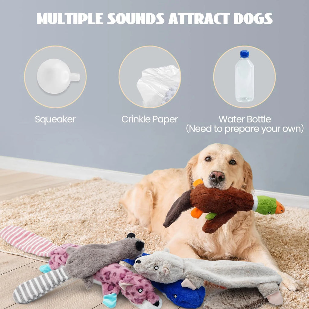 Dog Squeaky Toys, Crinkle Plush Dog Toys, No Stuffing Dog Toys for Small Medium Large Dogs, Stuffless Puppy Toys for Boredom