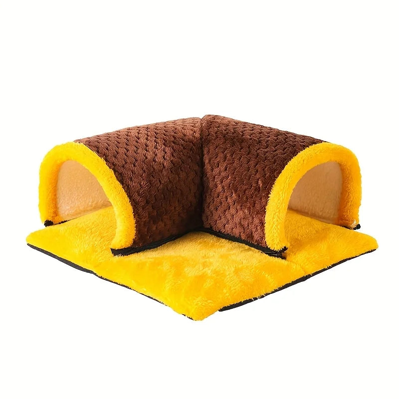 Warm Guinea Pig Hideout Tunnel Bed, Soft Removable Guinea Pig Tunnels and Tubes for Cage, Guinea Pig Hides Fleece for Rat, Sturd