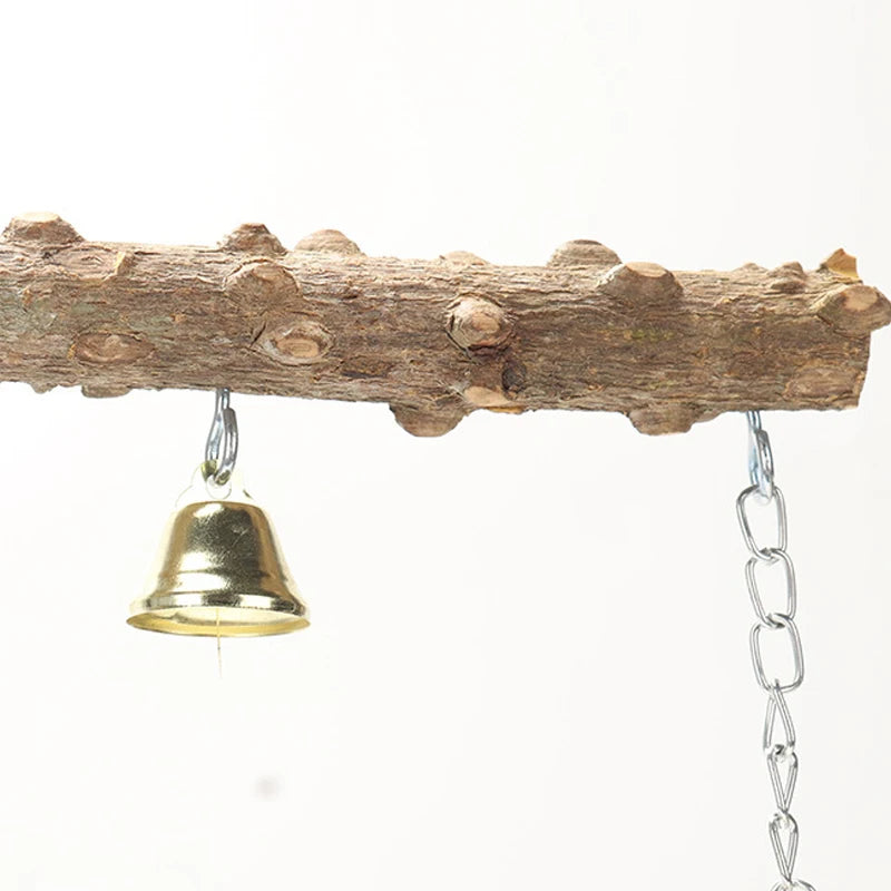 Pepper Wood Parrot Stand Pole Double Layer Toy for Bird Tiger Skin Claw Grinding Beak Grinding Stand Pole Bird Cage Accessories