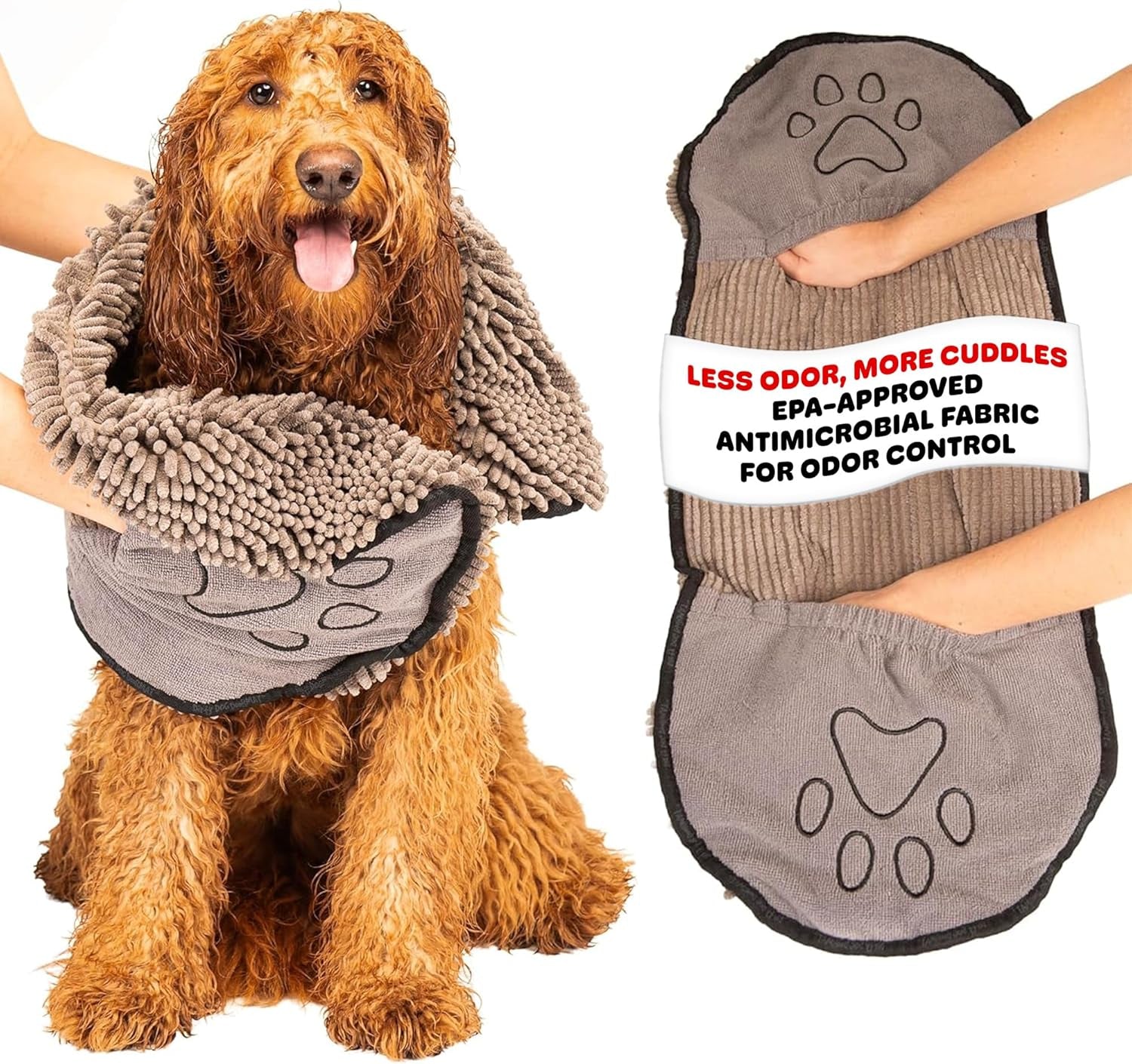 Microfiber Dog Drying Towel — Super-Absorbent, Quiet Bath & Paw Towel