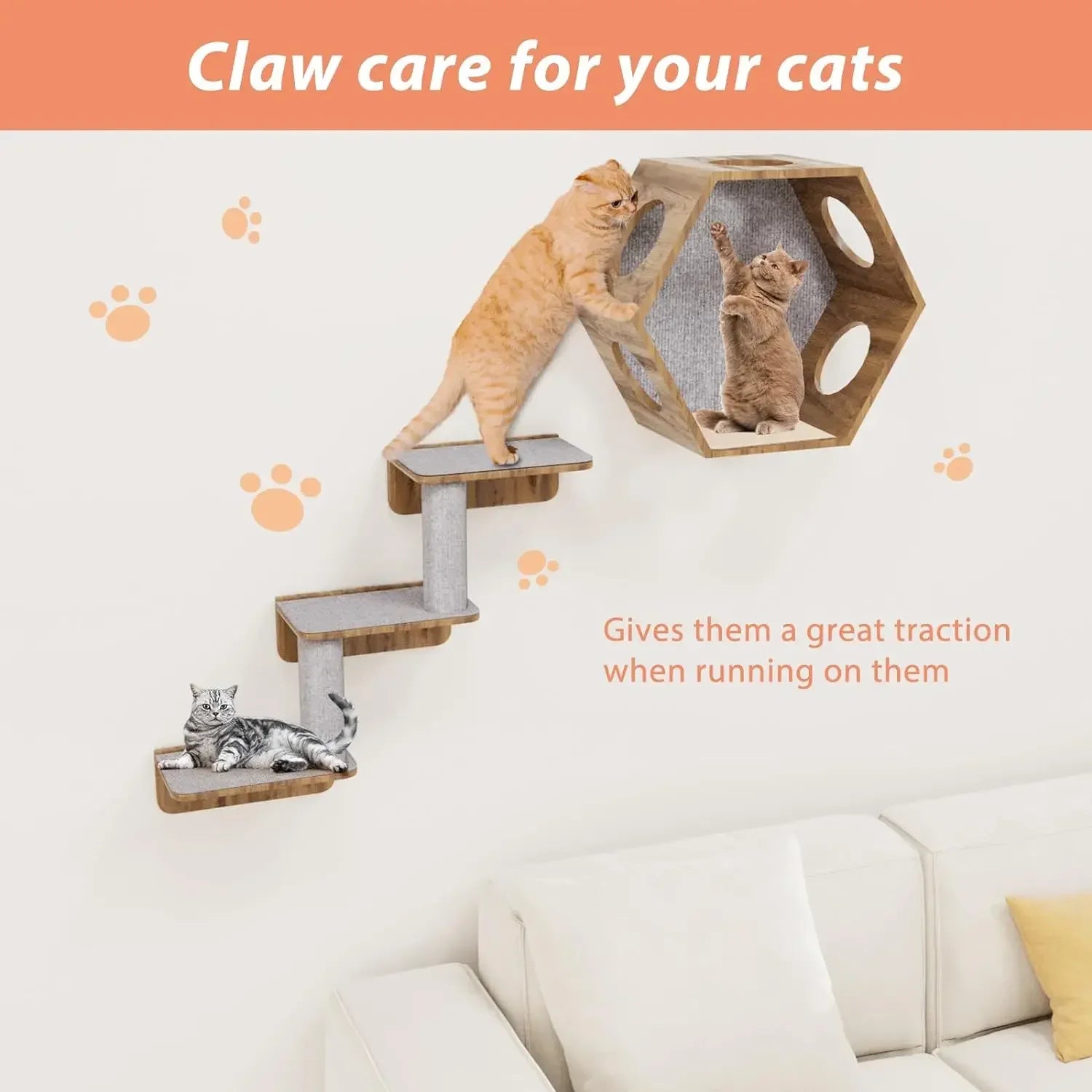 Cat Scratching Mat Self-Adhesive Trimmable Carpet Cat Scratching Post Carpet for Anti-Scratching Sofa Furniture Protection