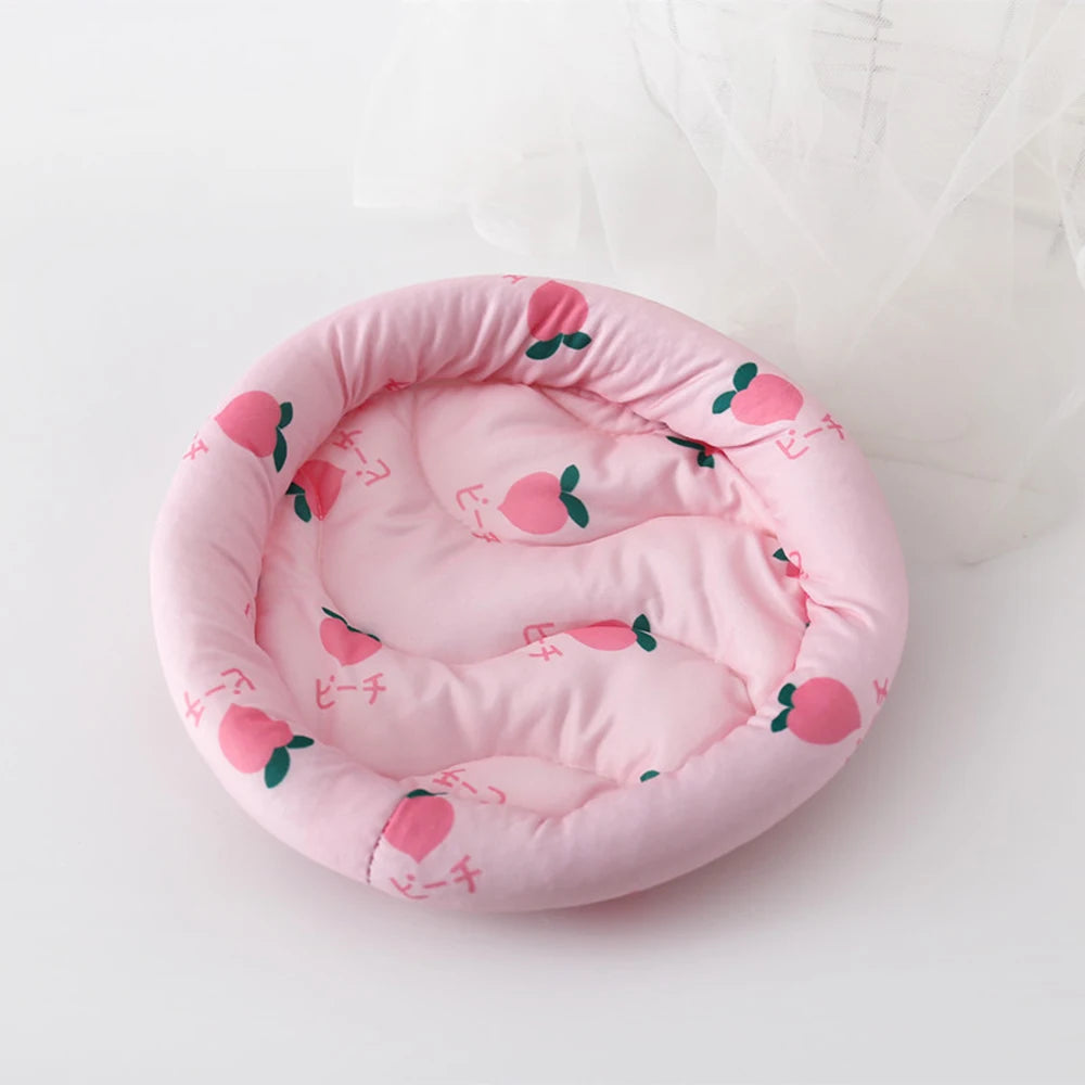 Pet Circular Summer Cooling Hamster Bed, Comfortable Sleep Mat Pad Cushion for Hamster/Hedgehog/Squirrel and Other Small Animals