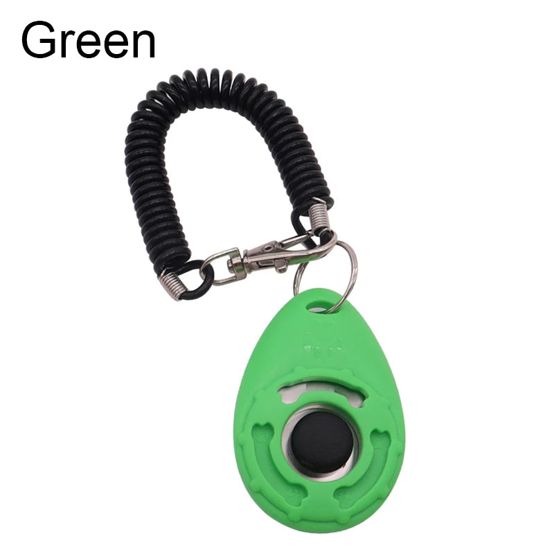 Button Training Clicker with Wrist Coil — R+ Marker for Horses & Dogs