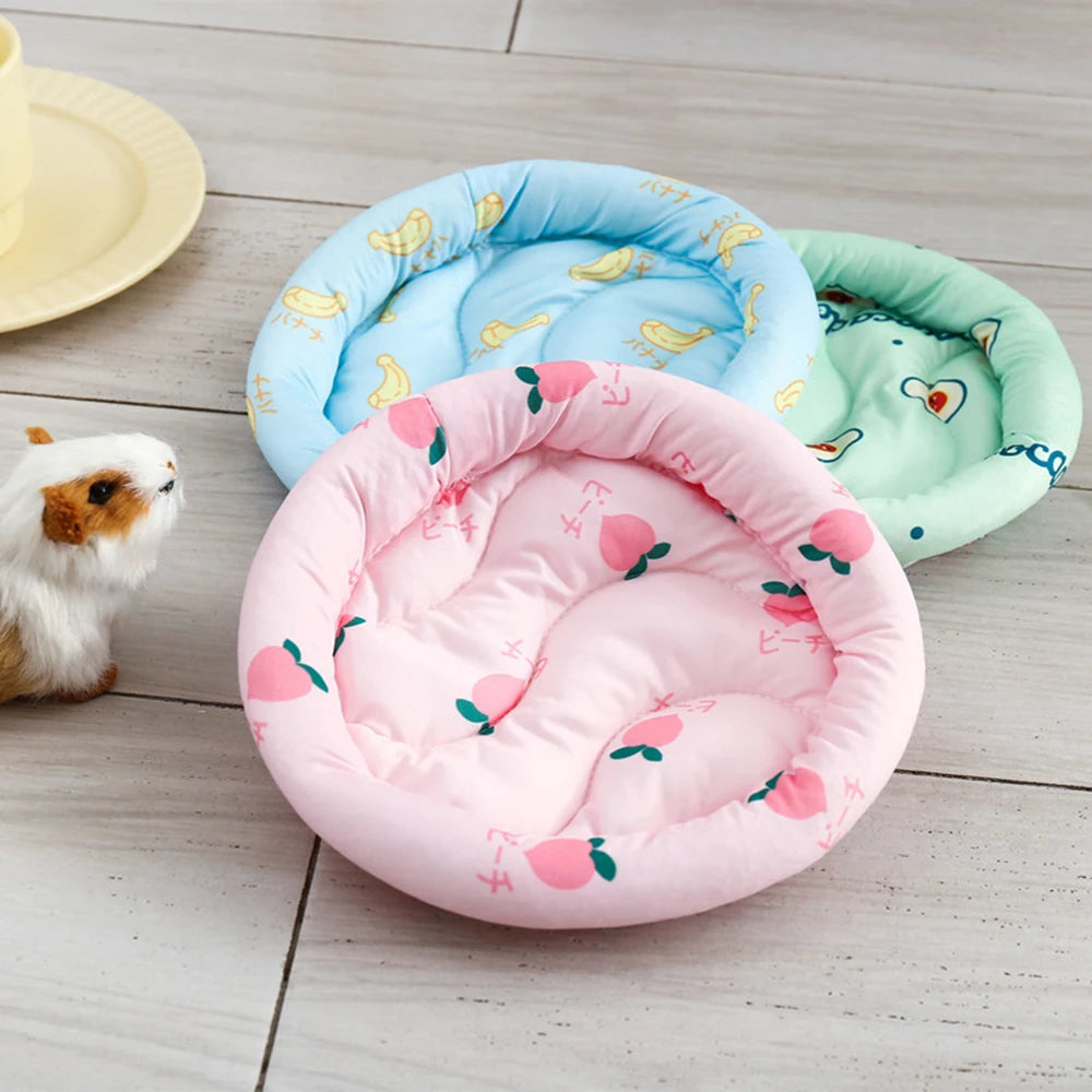 Pet Circular Summer Cooling Hamster Bed, Comfortable Sleep Mat Pad Cushion for Hamster/Hedgehog/Squirrel and Other Small Animals