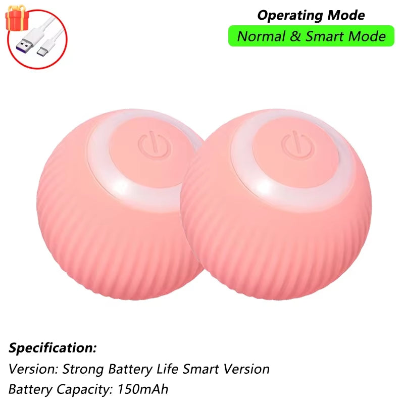 Cat Interactive Ball Toy Automatic Rolling Ball Faux Tail Rechargeable Smart Pet Electric Toy Pet Training Imitate Mouse
