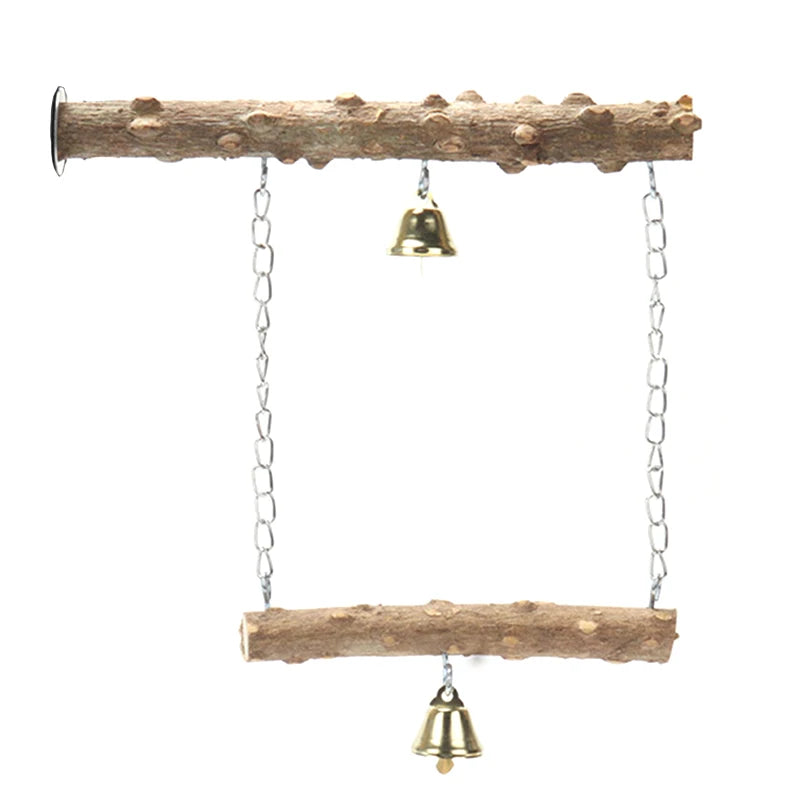 Pepper Wood Parrot Stand Pole Double Layer Toy for Bird Tiger Skin Claw Grinding Beak Grinding Stand Pole Bird Cage Accessories