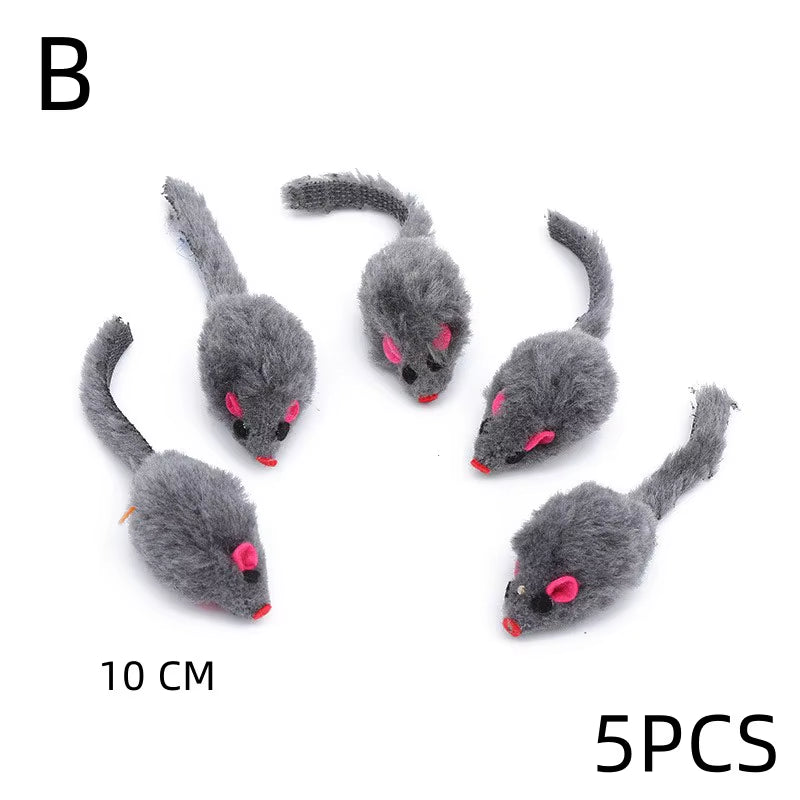 Plush Mouse Cat Toys 5-Pack — Kick & Catch Hunting Toys