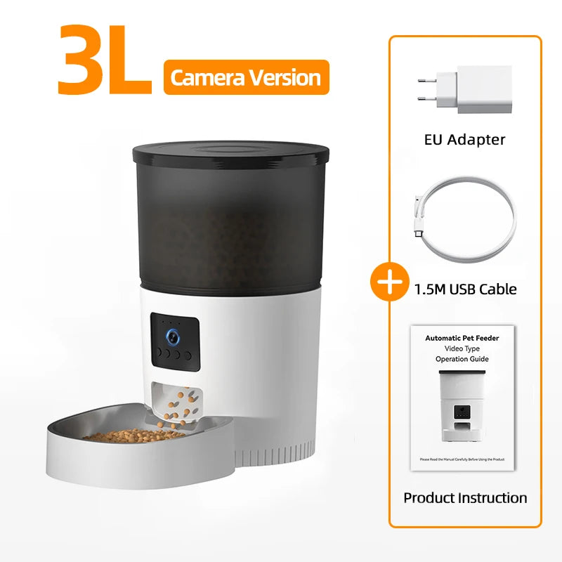 Automatic Cat Feeder with Camera — WiFi App Timed Feeder & Monitor