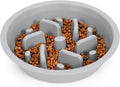 Dog Slow Feeder - Reduce Slip Puzzle Bowl for Raised Pet Feeders - Interactive Bloat Stop Elevated Diners Replacement Bowl (Gray, Fit Opening 7.5"-8")