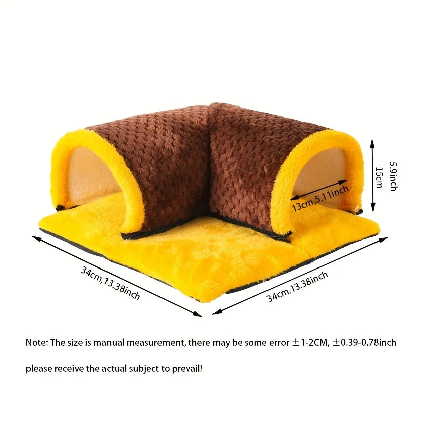 Warm Guinea Pig Hideout Tunnel Bed, Soft Removable Guinea Pig Tunnels and Tubes for Cage, Guinea Pig Hides Fleece for Rat, Sturd