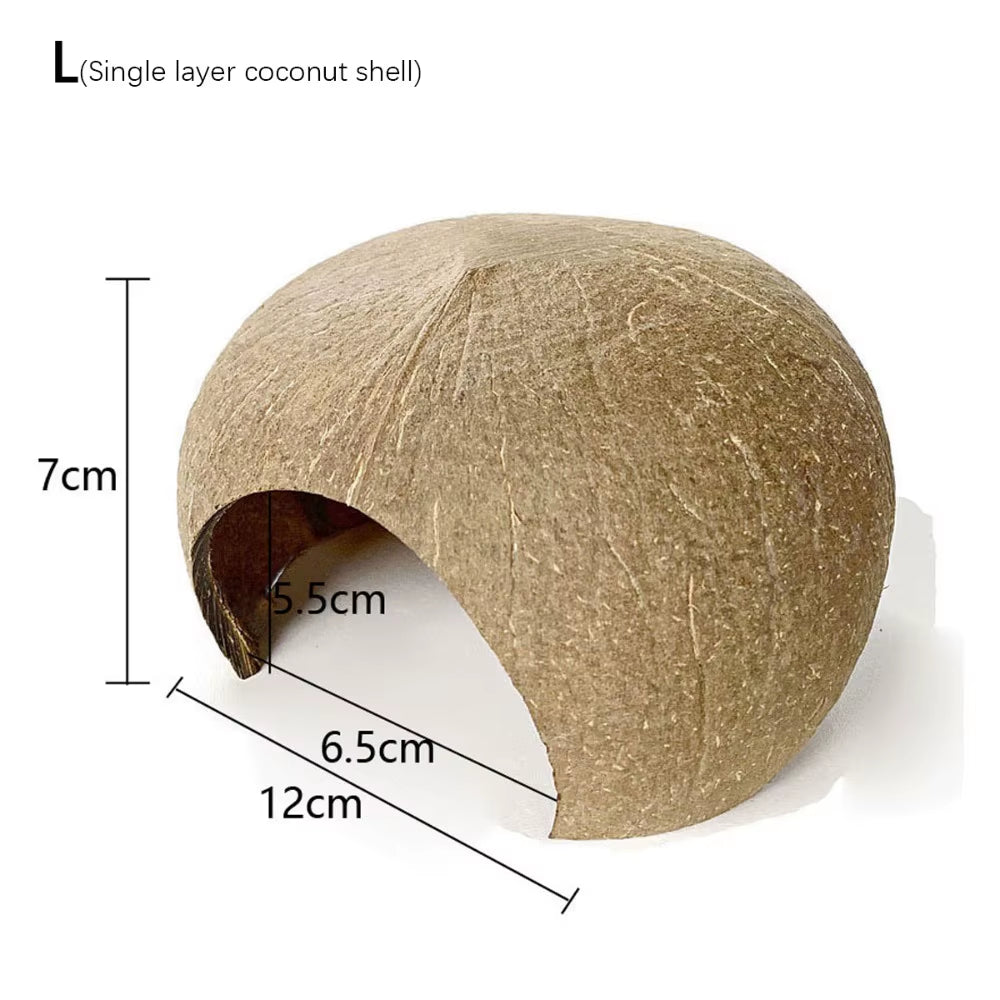 Natural Coconut Shell Coconut Shell Hamster Nest Bite-Resistant Small Pet Toy Guinea Pig Hideout Reptile Hide Habitat Hamster