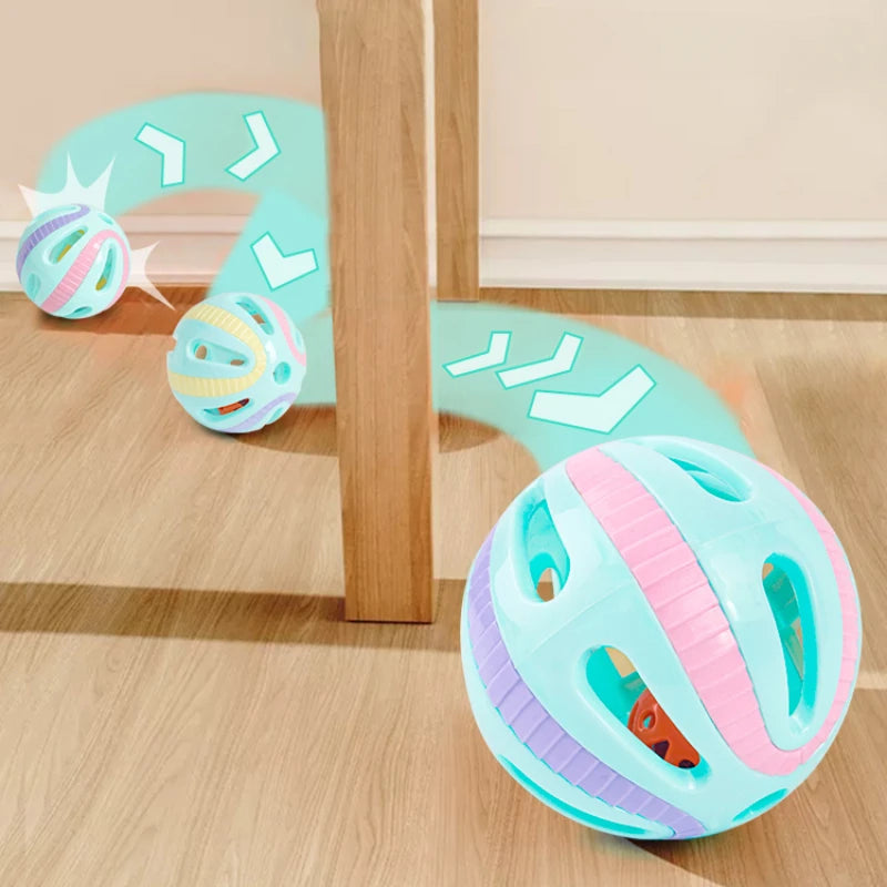 Bell Ball Cat Toys Kitten Colorful Playing Ball Toys Interactive Funny Plastic Cat Sound Toy Cat Ball Chase Toy Pet Supplies