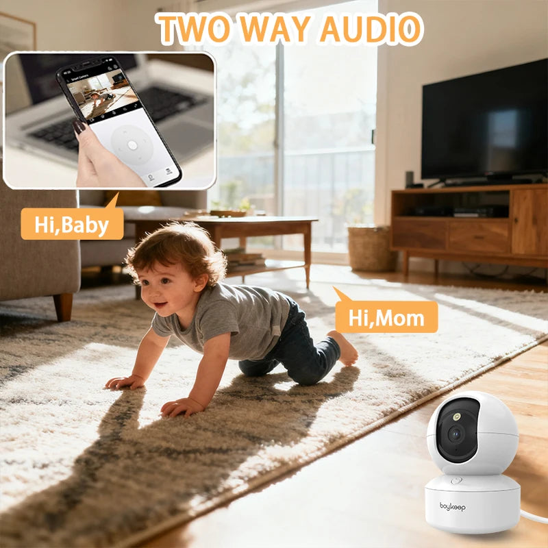2K Pet Dog Camera with Phone App, 5G/2.4Ghz Wifi Indoor Security Baby Camera, 360° Pan & Tilt, 2-Way Audio, Night Vision