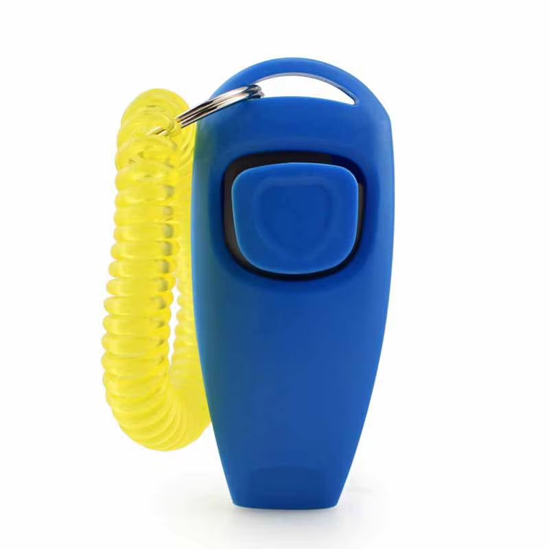 2 in 1 Pet Clicker Dog Training Whistle Answer Card Pet Dog Trainer Assistive Guide with Key Ring Dog Pet Cat Pet Supplies