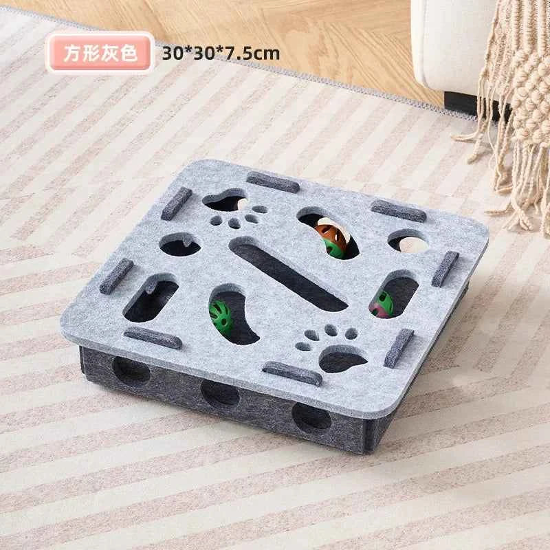 Interactive Cat Puzzle Toy with Sisal Scratching Post