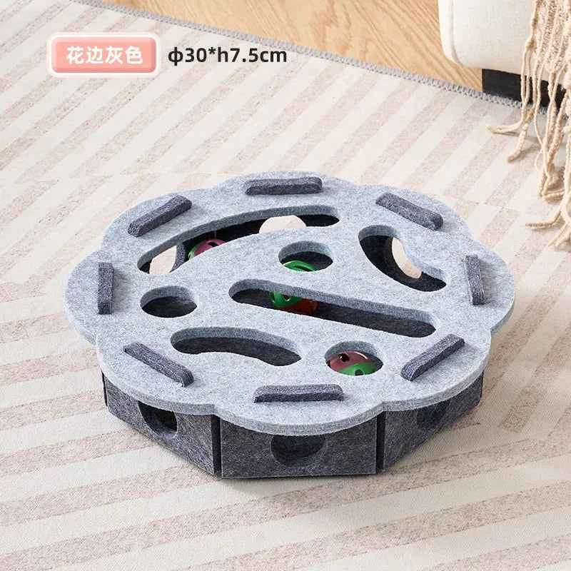 Interactive Cat Puzzle Toy with Sisal Scratching Post