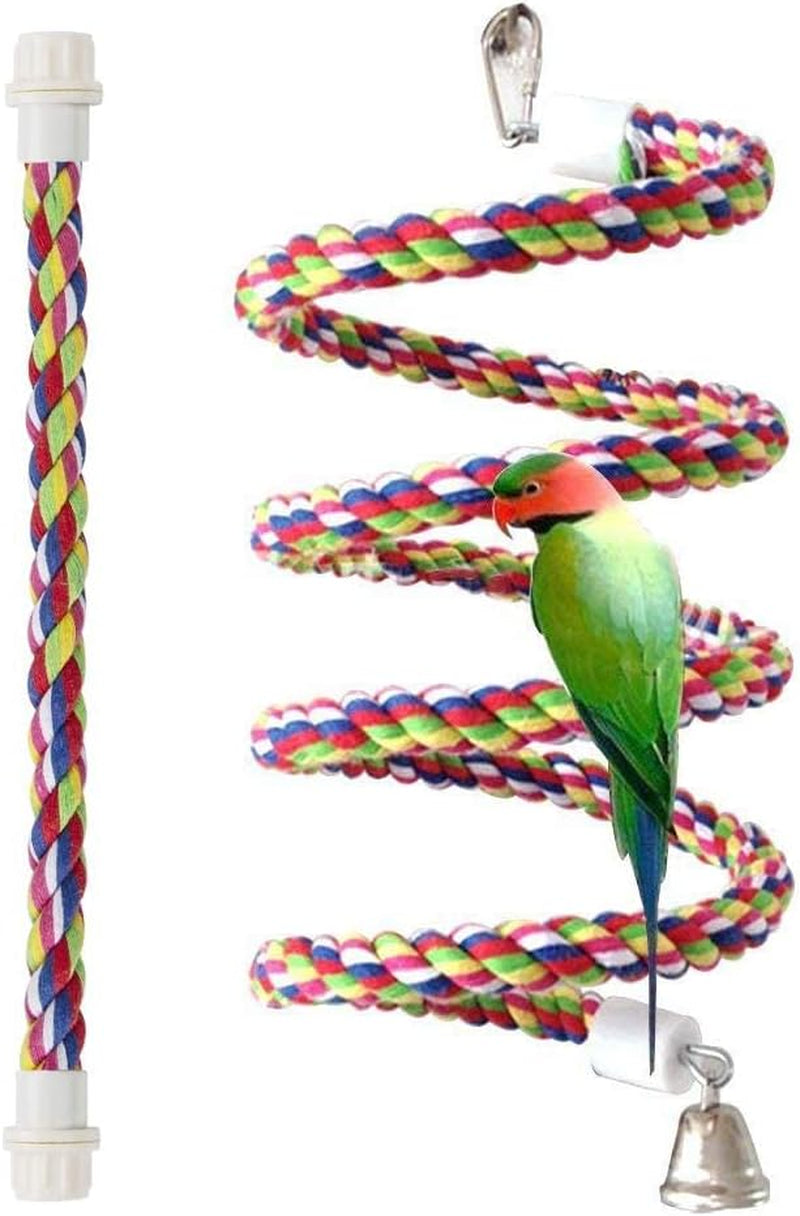 Spiral Bungee Rope Perch for Birds — Active Play & Habitat Enrichment