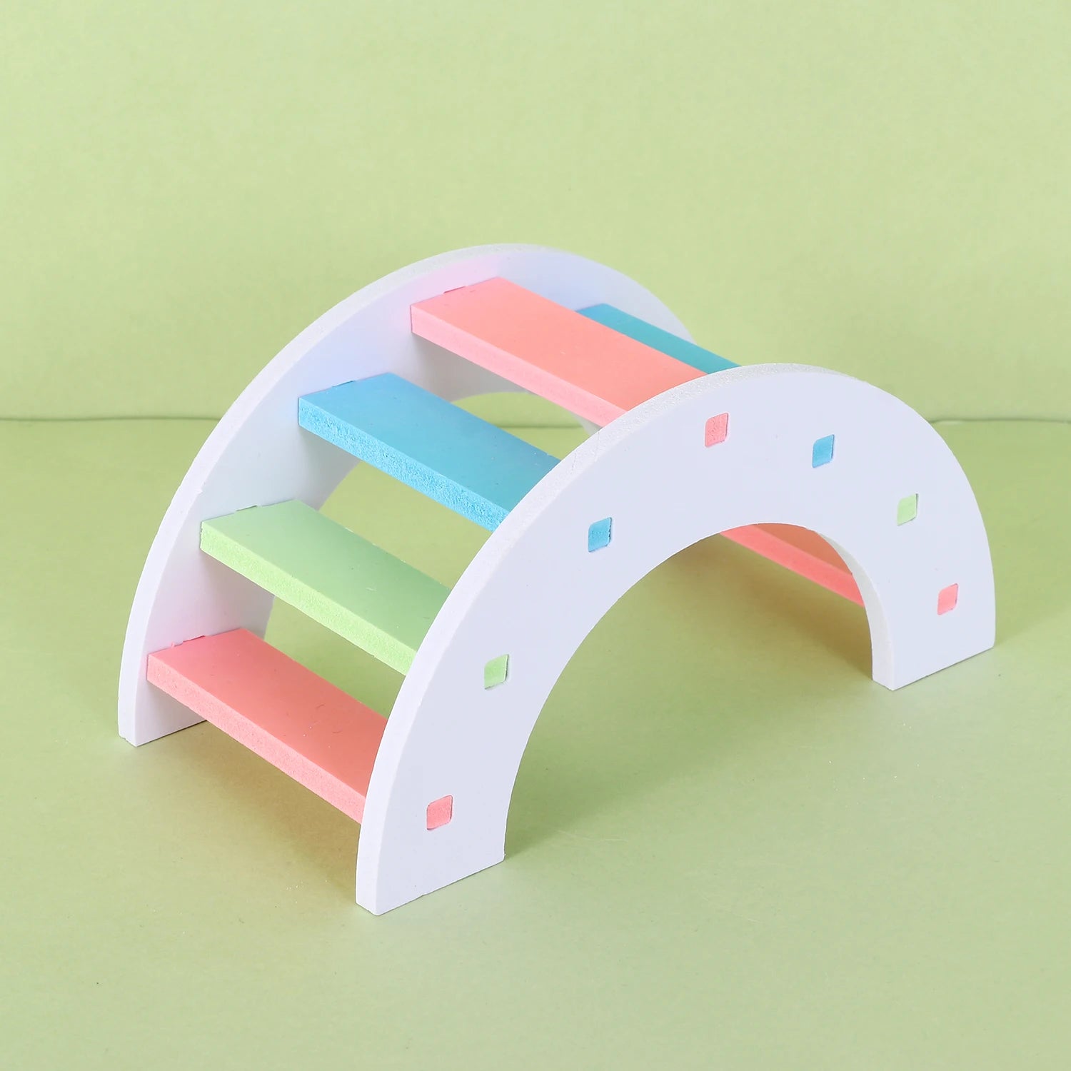 1 Pieces Hamster Toys Set Include Wooden Hamster House, Rainbow Bridge, Hamster Seesaw Toy Chew Corn