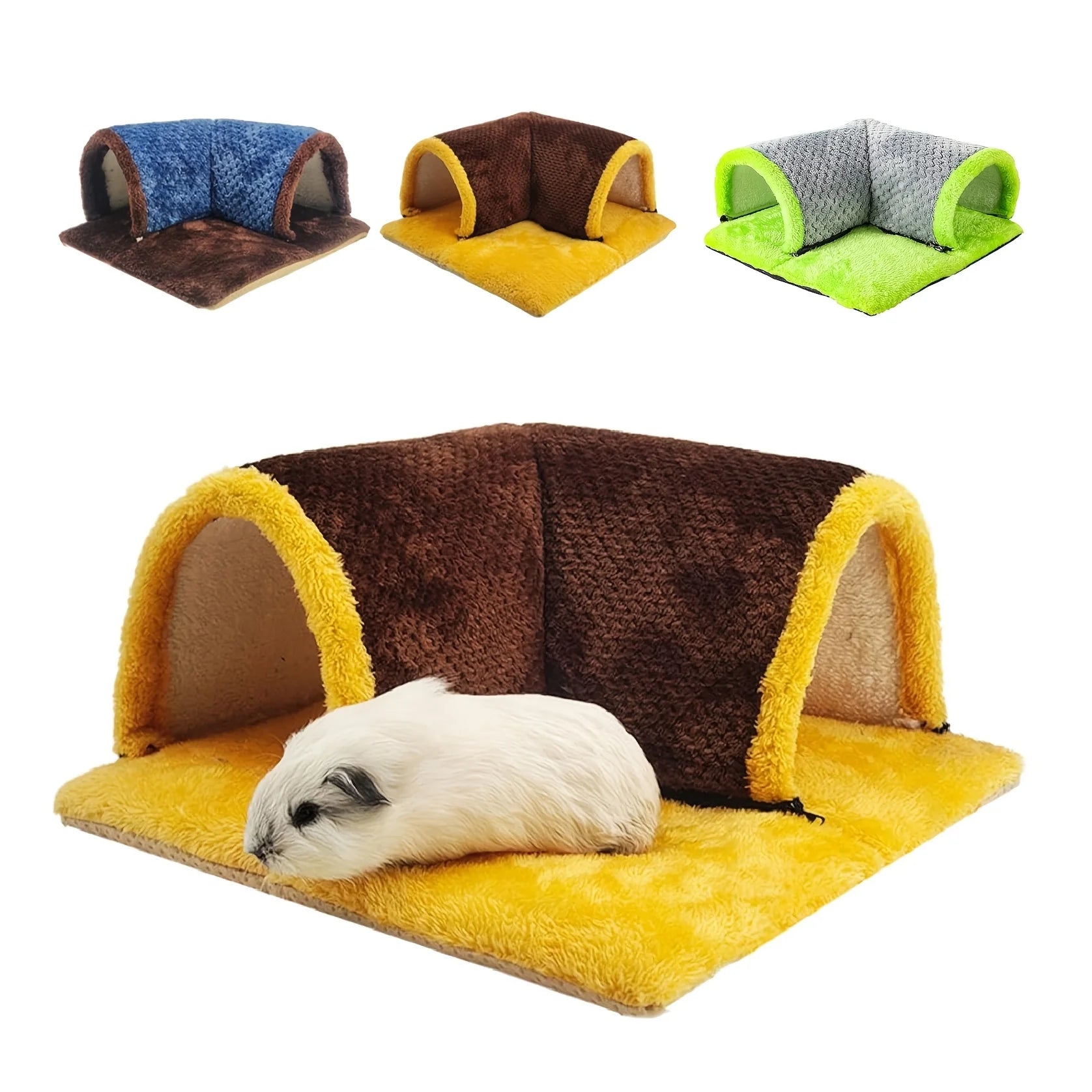 Warm Guinea Pig Hideout Tunnel Bed, Soft Removable Guinea Pig Tunnels and Tubes for Cage, Guinea Pig Hides Fleece for Rat, Sturd