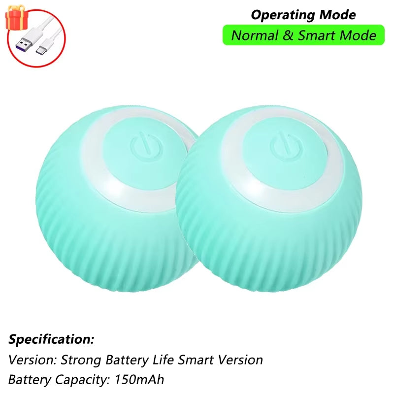 Cat Interactive Ball Toy Automatic Rolling Ball Faux Tail Rechargeable Smart Pet Electric Toy Pet Training Imitate Mouse