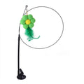 Cat Toys Simulation Bird Interactive Sucker Feather Bird with Bell Cat Stick Toy for Kitten Playing Teaser Wand Toy Cat Supplies