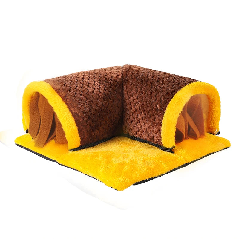 Warm Guinea Pig Hideout Tunnel Bed, Soft Removable Guinea Pig Tunnels and Tubes for Cage, Guinea Pig Hides Fleece for Rat, Sturd