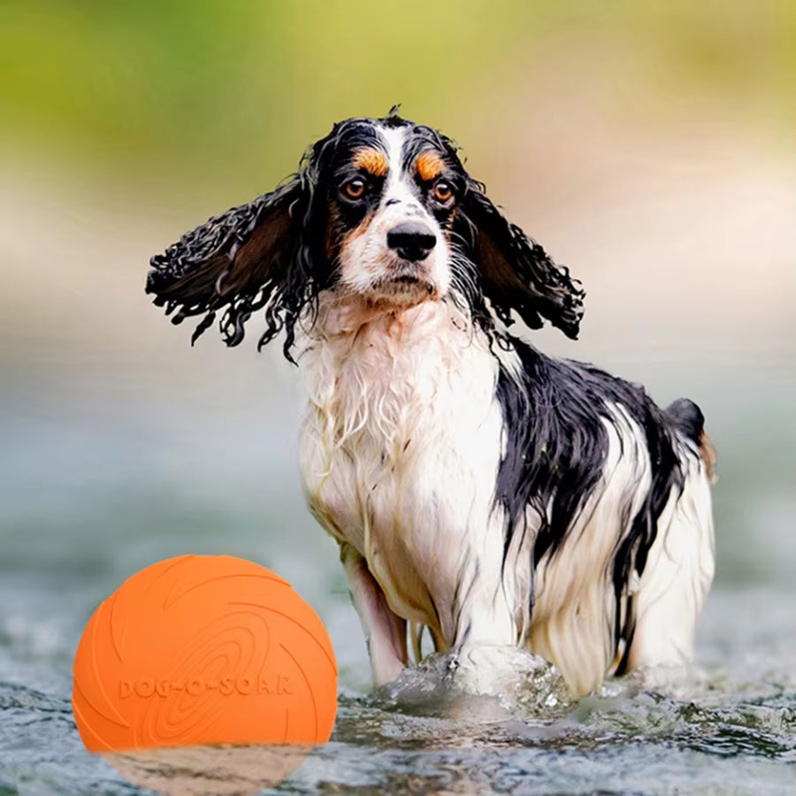 Large Dog Golden Fur Pet Flying Disc Toy TPR Soft, Bite Resistant, Easy to Throw Dog Flying Disc Outdoor Training Dog Supplie
