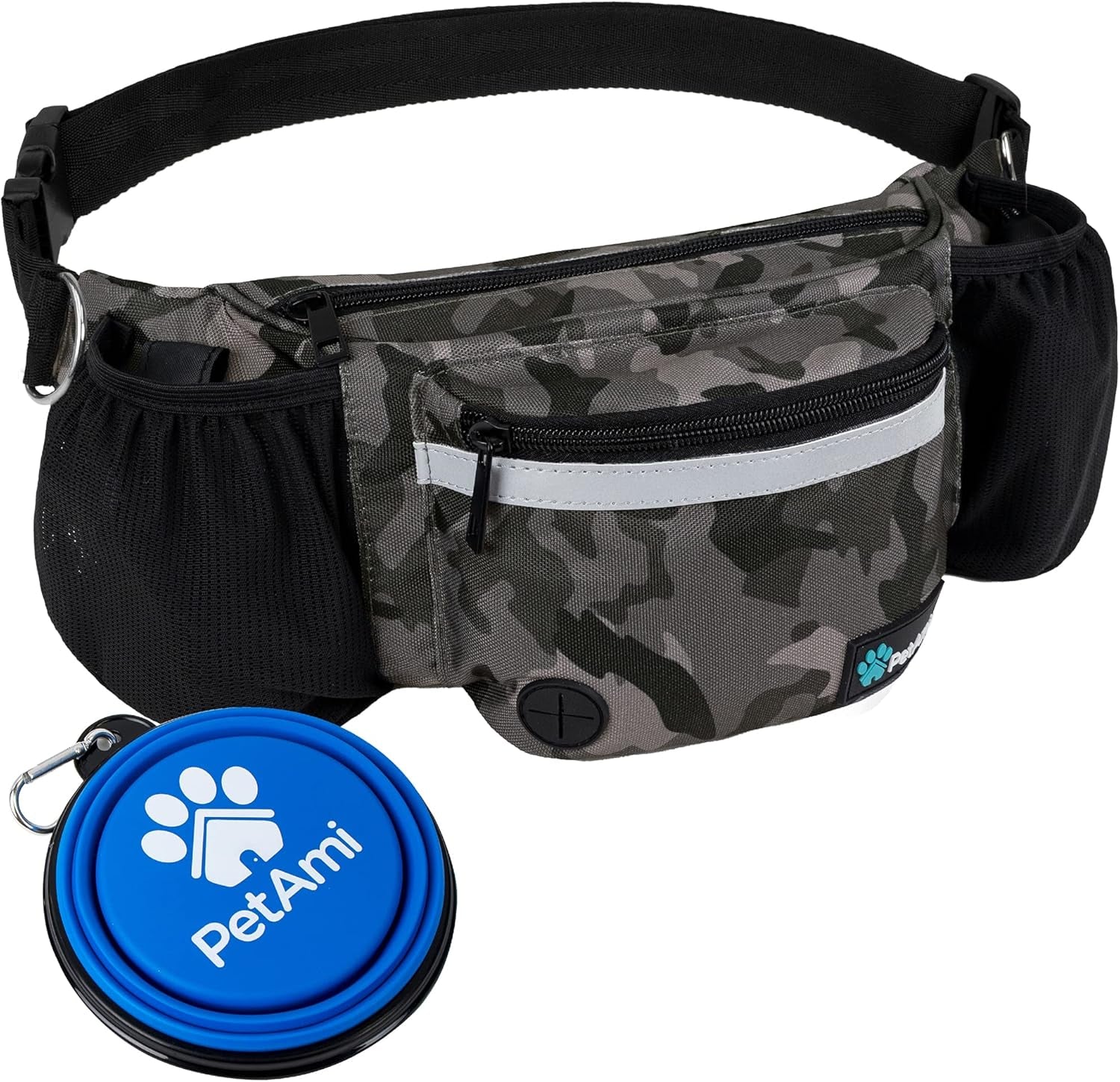Camo Dog Walking Fanny Pack — Hands-Free Treat & Training Waist Bag