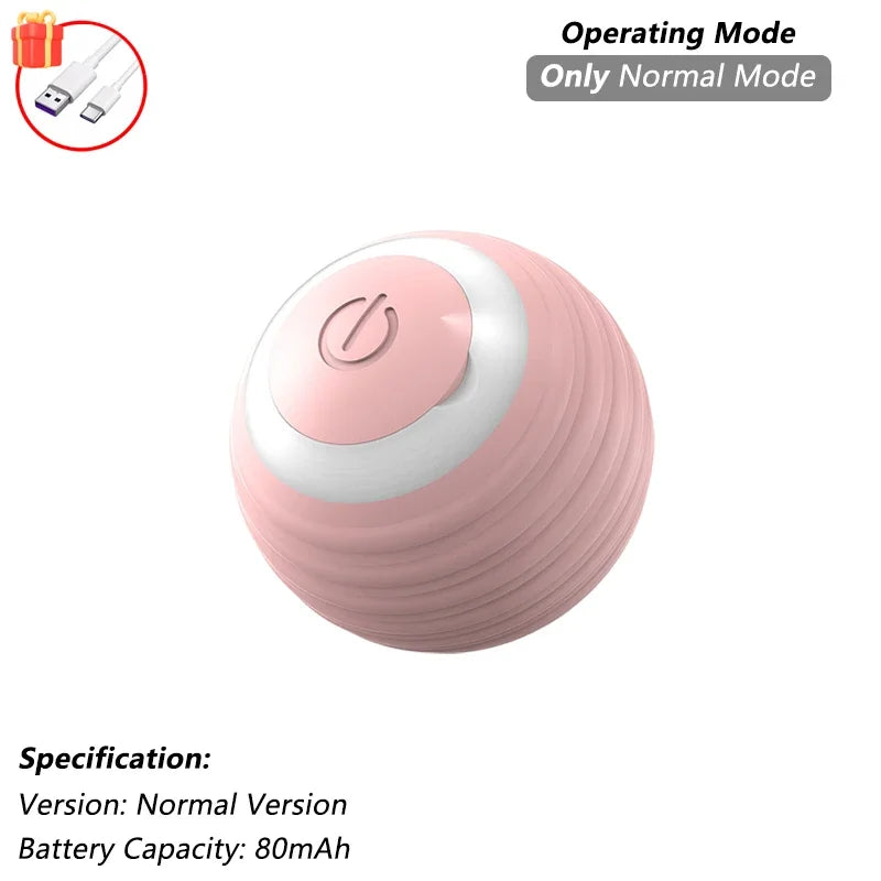 Cat Interactive Ball Toy Automatic Rolling Ball Faux Tail Rechargeable Smart Pet Electric Toy Pet Training Imitate Mouse