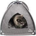 Cat Bed Cave for Indoor Cats, Small Pet Tent Cave for Cats, Kittens, and Small Dogs, Warming Cat House with Removable Washable Cushion (18.5'‘ X 18.5’' X 15.8'', Grey)