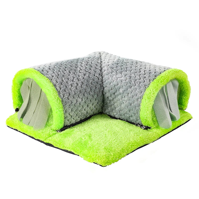 Warm Guinea Pig Hideout Tunnel Bed, Soft Removable Guinea Pig Tunnels and Tubes for Cage, Guinea Pig Hides Fleece for Rat, Sturd