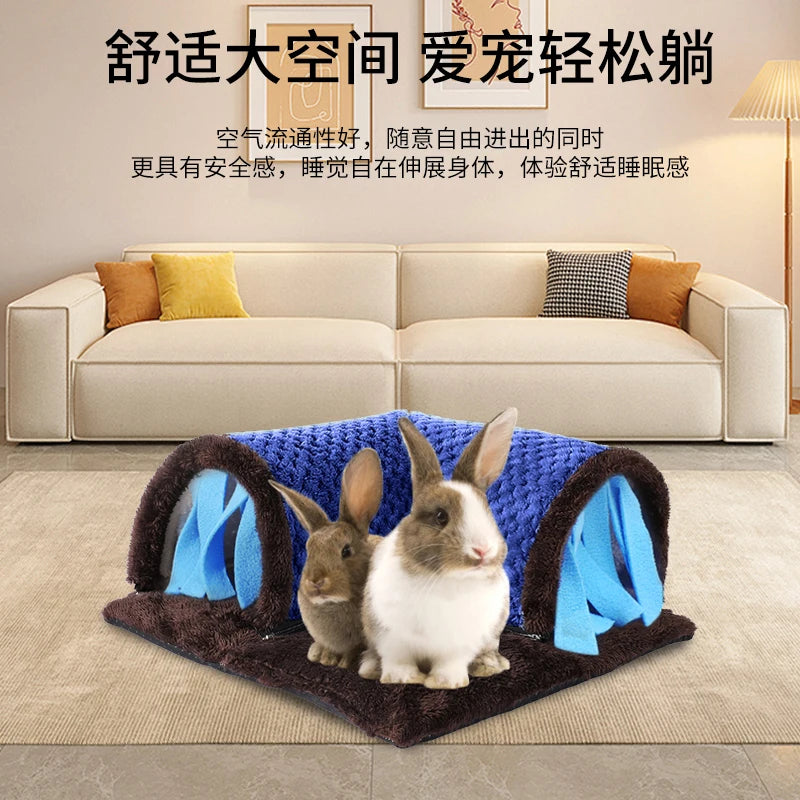 Warm Guinea Pig Hideout Tunnel Bed, Soft Removable Guinea Pig Tunnels and Tubes for Cage, Guinea Pig Hides Fleece for Rat, Sturd